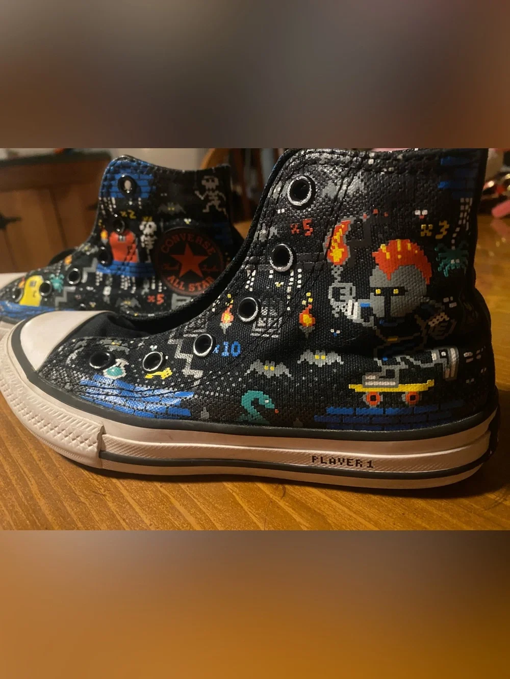 Kids Converse Chuck Taylor All Star Black Video Gamer High Top Sneakers